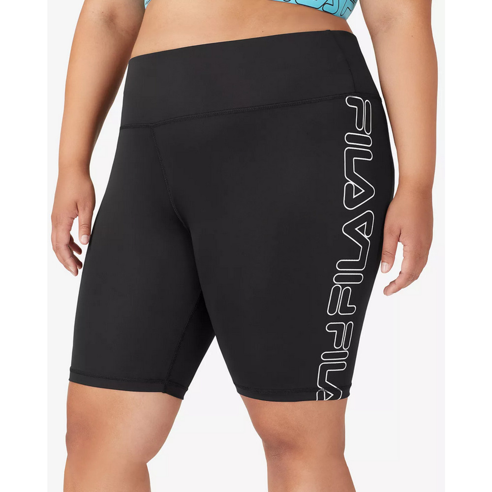FILA Logo Bike Shorts Black Plus Size 4X 3468